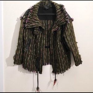 Tweed And Leather Jacket (Alexander McQeen St)